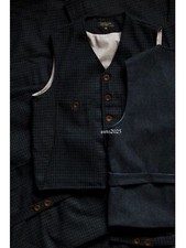 Second Order Classic Tweed Work Vest Vintage Gentleman's Houndstooth Waistcoat