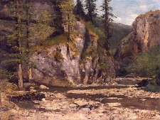 MOUNTAINOUS LANDSCAPE by G. Courbet Tile Mural Kitchen Backsplash Ceramic 10x8