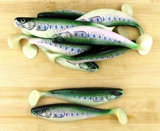 (10) Luck-E-Strike Shad Minnow Swimbait 6" Green Blue Pearl Bulk Lot Brand New