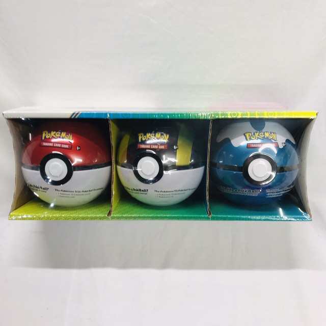 Pokemon Tcg Poke Ball Tin 9 Booster Pack 3 Coin Set 3 Pack With 24 Pcs For Sale Online Ebay