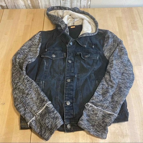 Free People Black \u0026 Grey Denim Jacket 