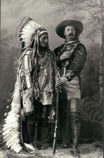 Sitting Bull & Buffalo Bill, Sioux Indian Leader and Wild West Show --- Postcard