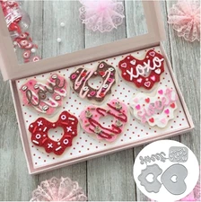 Heart Donut Metal Cutting Die Cuts, DIY Crafts Template Heart Donuts Scrapbook C