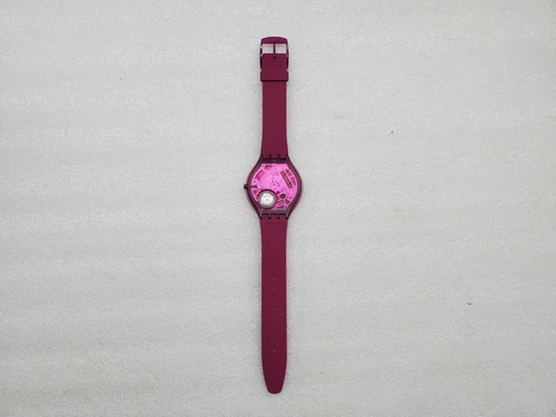 SWATCH SKINROMANCE MAGENTA DIAL MAGENTA SILICONE STRAP WOMEN'S WATCH SVUV100 NEW - Picture 4 of 14