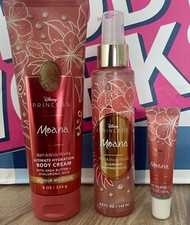 Bath Body Works Disney Moana Diamond Shimmer Body Cream Lip Gloss 3 Pack