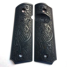1911 Full Size Grips Engraved Classic Scroll fits Kimber - style 1