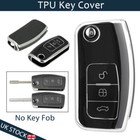 3 Button For Ford Fiesta Focus Mondeo C-Max Galaxy TPU Flip Key Fob Case Cover