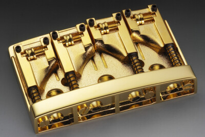 Schaller Bass Bridge 3D-4 Gold Top Loading, Guitar Roller Bridge 24k ...