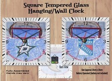 20cm Tempered Glass Clock American Ice Hockey