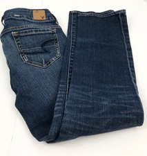 American Eagle Outfitters Artist Crop Stretch Blue Jeans Women's 00 Regular