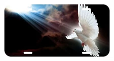 Into The Light Dove Christian USA Metal Black License Plate holder tag 