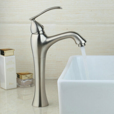 Cold Start Brushed Nickel Bathroom Faucet Sink Deck Mount Basin Brass Mixer Tap