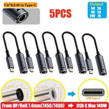 5pcs 140W Laptop Charger Converter USB Type C Power Charging Cable Adapter 7406