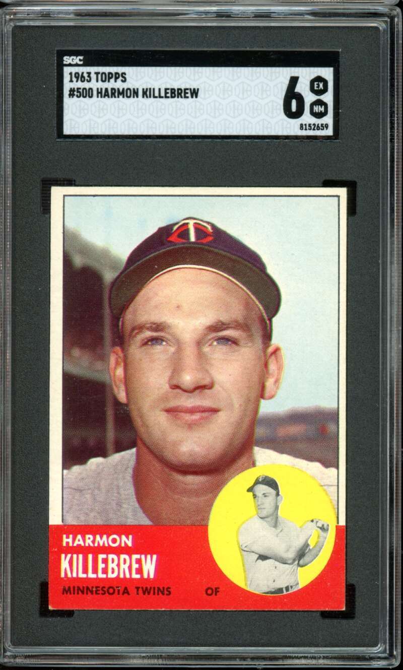 1963 Topps #500 Harmon Killebrew (SP/Short Print) Twins SGC 6 EX-NM