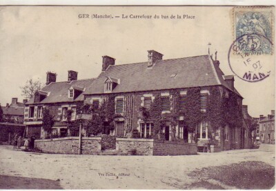 CPA 50 ca. Tinchebray Mortain Barenton GER Carrefour du bas de la Place 1907