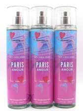 BATH  BODY WORKS PARIS AMOUR FRAGRANCE MIST 8 FL OZ LOT OF 3 PCS 