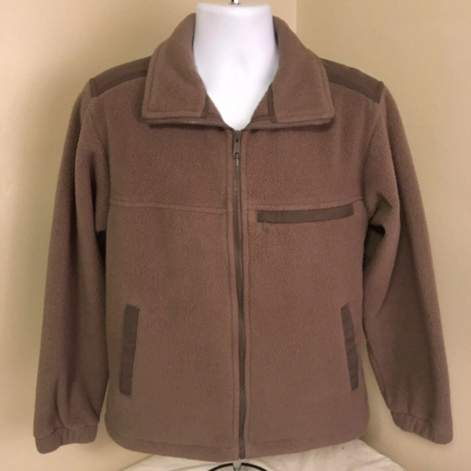 Cabelas Mens Fleece Jacket Full Zip Gray Small Free Shipping