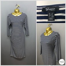 New Look Maternity Navy Stripe Jersey Dress UK 12 EUR 40