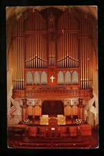 Music postcard Instruments organ Calvary Baptist Church Washington DC chrome