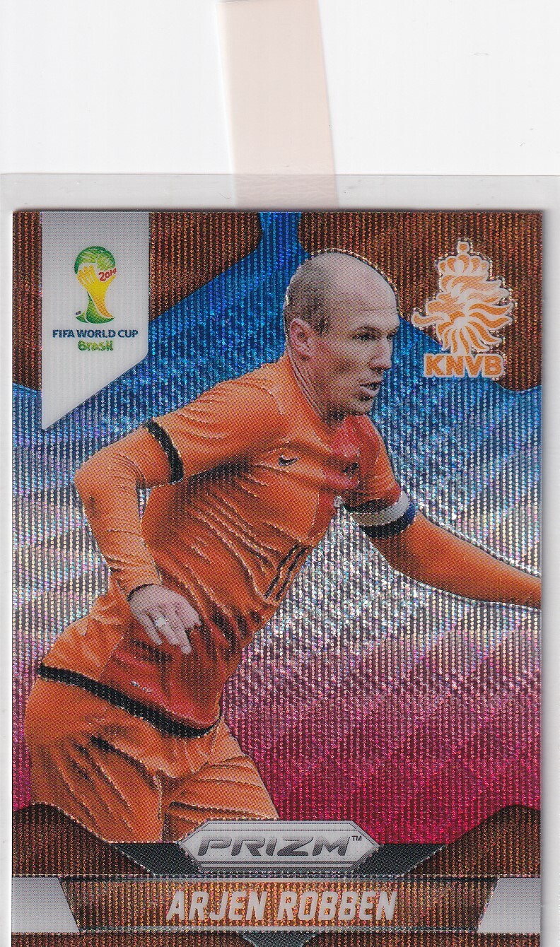 Panini Prizm Soccer World Cup 2014 Rookie No. 29 Arjen Robben Red Blue Wave