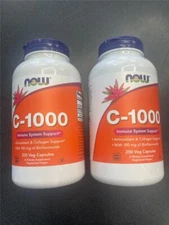 2 Now Foods C-1000 With 100 mg of Bioflavonoids 250 Veg Capsules each