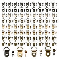 100 Sets Metal Boot Shoelace Hooks D-Ring Boot Lace Hook Buckle Fitting 4 Col...