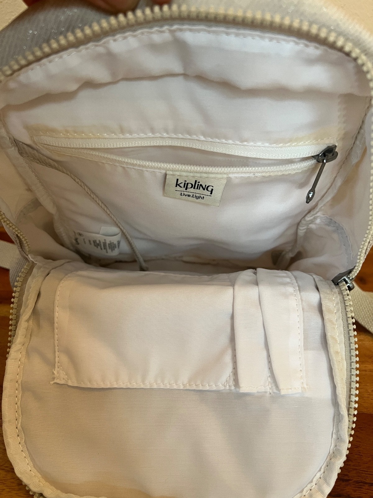 Kipling City Pack Mini Backpack Sparkled Beige Me… - image 3