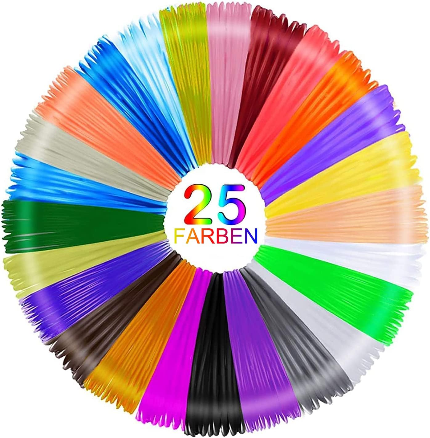 3D Pen Filament Refills – 25 Colours| 1.75Mm PLA 3D Pen Filament| 5M per Colour