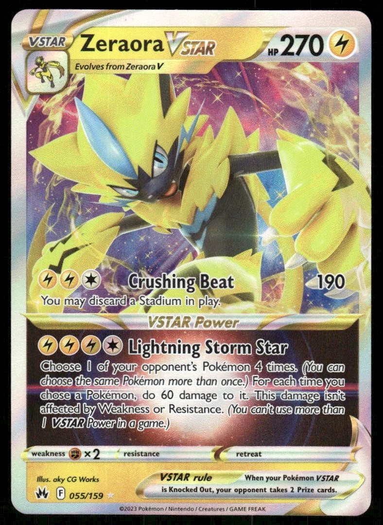 Pokemon TCG Crown Zenith #055/159 Zeraora Vstar NM