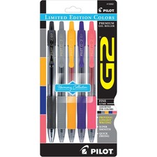 Pilot G2 Harmony 5 Pack Multicolor Gel Ink Pens Long Lasting Smooth Writing