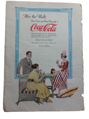 Antique vintage Coca-Cola ad ''After the Walk'' original ad 1915 (before Barbie)
