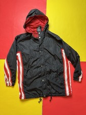 Vintage 90s Adidas Windbreaker Shadow Insignia Jacket Hoodie Stripe Ful Zip RARE