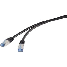 Image of Renkforce RF-4673696 RJ45 Network cable CAT 6A S/FTP 20m Black UV-resistant