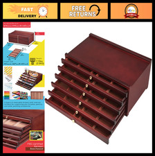 6-Drawer Portable Beechwood Artist Supply Storage Box, Multifunctional Organizer