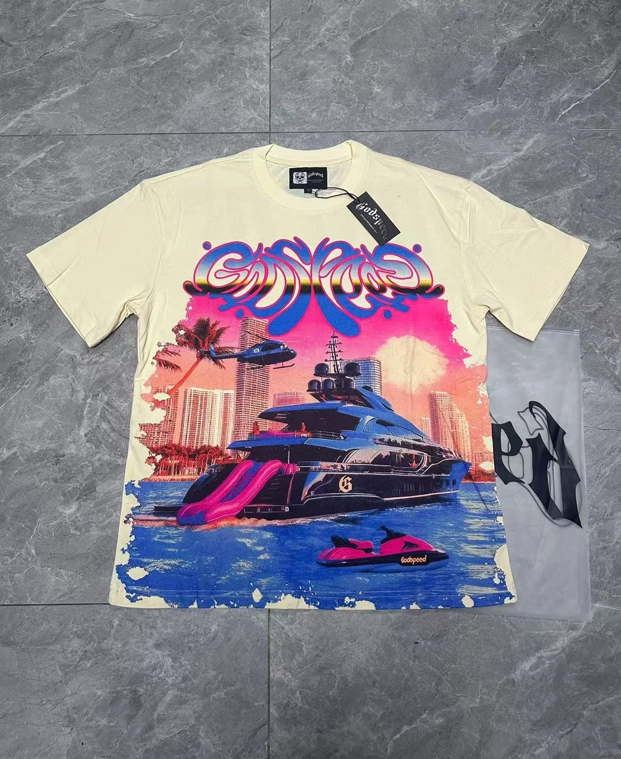 NEW God Beach yacht sunset print pattern Tee Mens Short sleeved T-shirt
Opens in a new window or tab