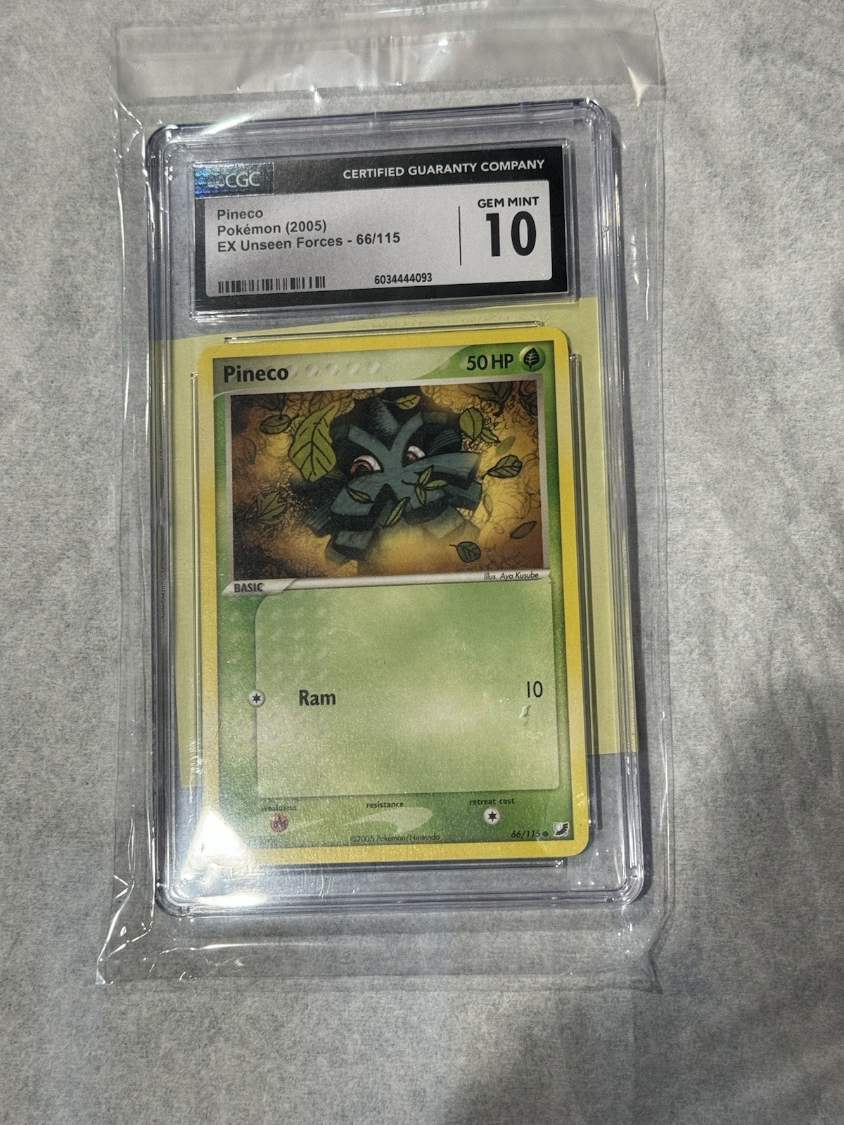 2005 Pokemon Ex Unseen Forces #66/115 Pineco CGC 10 Gem Mint