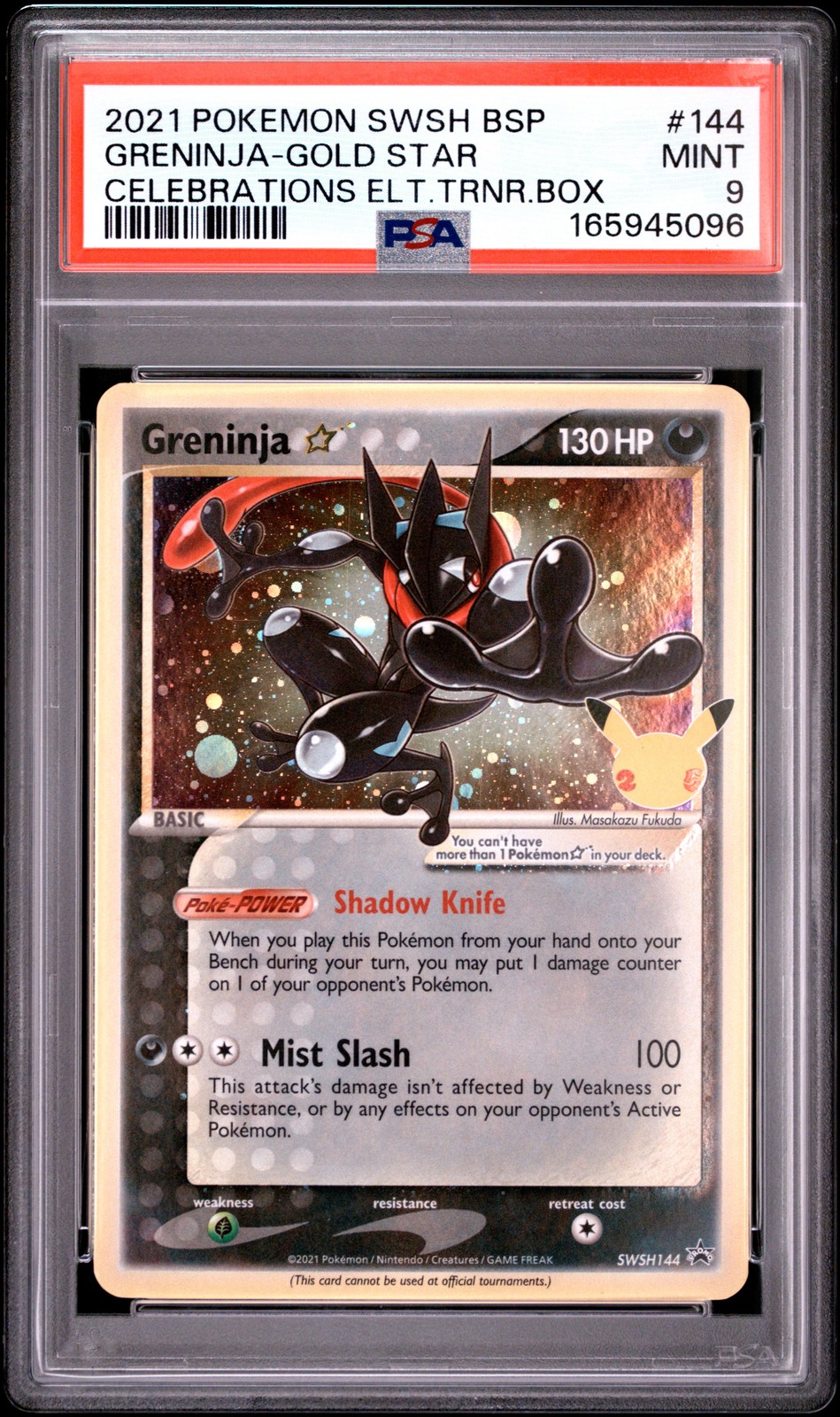 2021 POKEMON SWSH BLACK STAR PROMO #144 GRENINJA-GOLD STAR PSA 9