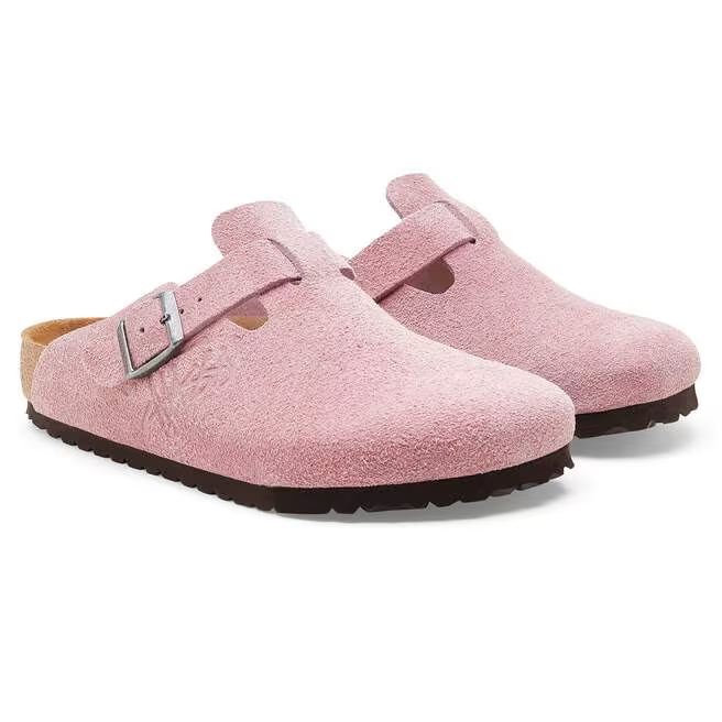 Birkenstock Stussy Boston Suede Leather Soft Footbed Clog Shoes