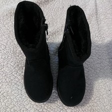 Cat And Jack Black Kids Boots Size 7 Faux Fur Lined New