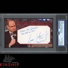 Ernie Johnson Jr signed Cut 3x5 Custom Card PSA DNA Slab Basketball Auto C4922