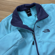 The North Face Apex Bionic Jacket Womens Sz S Teal Full Zip Soft Shell Coat