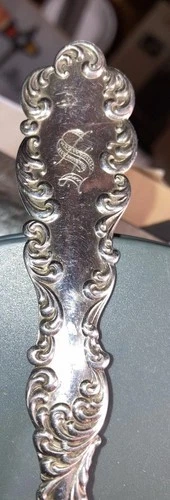 WAVERLY by Wallace, Ca 1890’s Sterling Silver Serving Spoon 8” Mono S, 53 grams