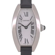 CARTIER Cartier Mini Tonneau Lanier 2545 K18WG/Leather Quartz Ladies D#141560