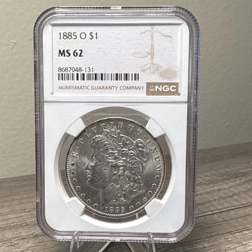 1885 O Morgan Silver Dollar $1 MS 62 NGC New Orleans Mint Silver
