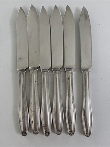 Antique Silverplated Fruit Knives No Monograms LOT OF SIX