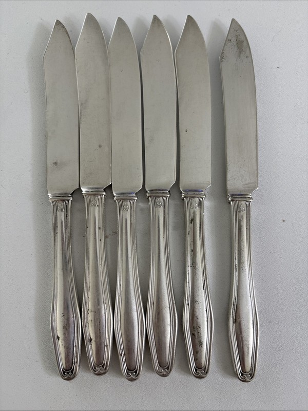 Antique Silverplated Fruit Knives No Monograms LOT OF SIX