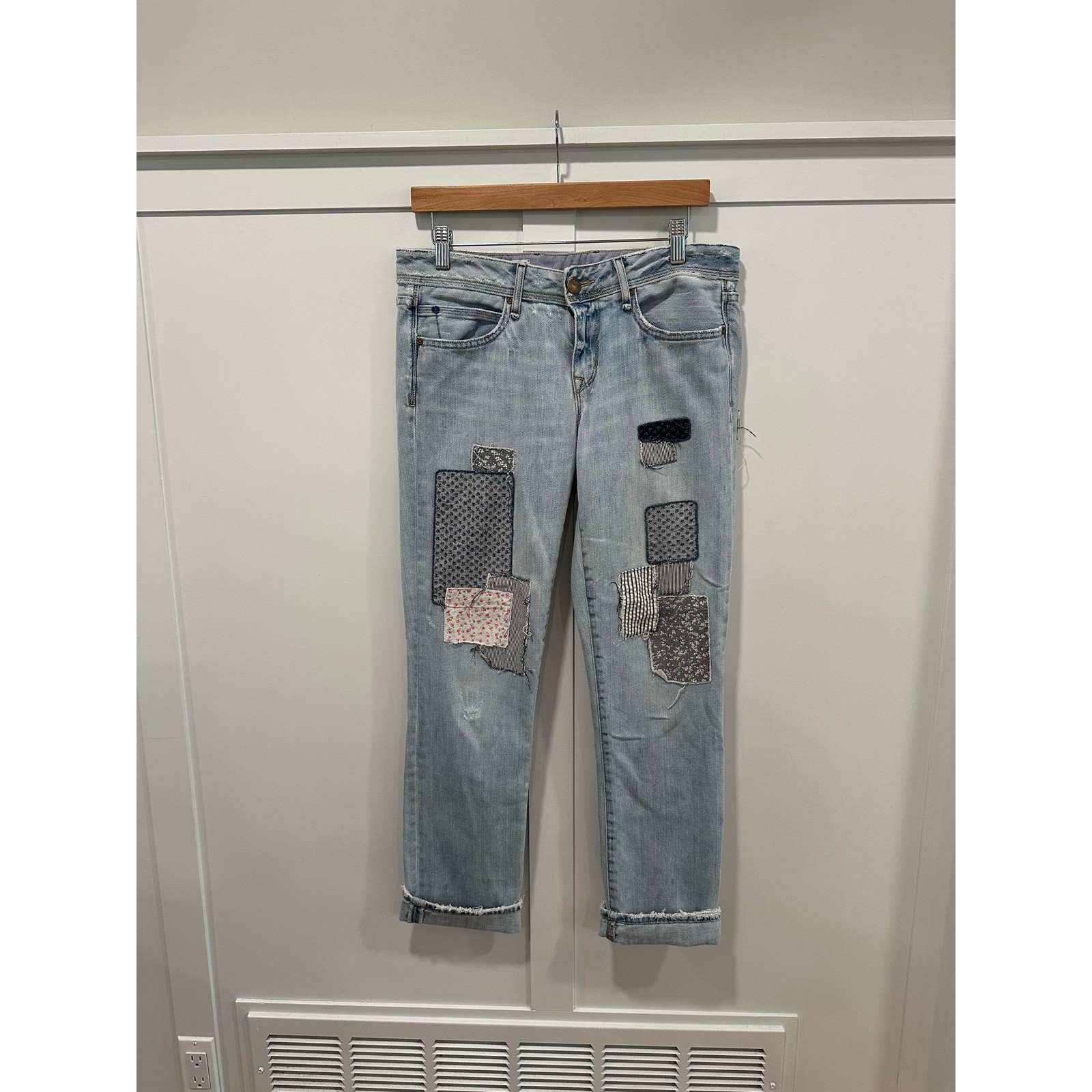 Gap Real Straight Light Wash Patchwork Vintage Lo… - image 1