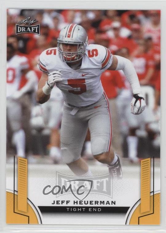 2015 Leaf Draft Gold Jeff Heuerman #29 Rookie RC o2u