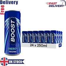 Boost Energy Drink Original Flavour 250ml Cans, With Caffeine, Pack of 24