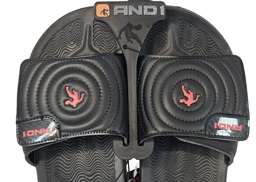 AND1 Men’s Adjustable Athletic Swirl Slide Sandals Black/Red Size 7 Comfort NEW - Picture 5 of 20